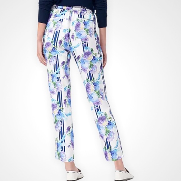 NEW J. Crew Women’s Drapey Pull-on Pants White/Blue 2 - Picture 2 of 11